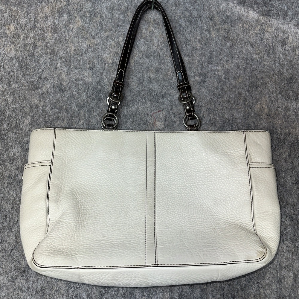Vintage Coach White Pebble Leather Chelsea‎ Handbag Purse No.F0782- F10890 -(55) - Picture 2 of 12